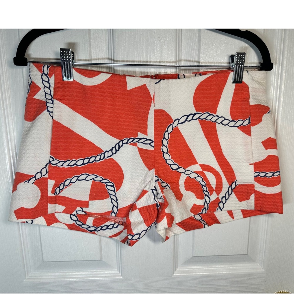 Lily Pulitzer Anchor Print Shorts Nautical Rope Pattern‎ Casual Shorts Size 2